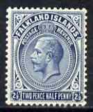 Falkland Islands 1912-20 KG5 MCA 2.5d blue mounted mint SG63c, stamps on , stamps on  kg5 , stamps on 