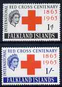 Falkland Islands 1963 Red Cross set of 2 unmounted mint SG 212-13, stamps on , stamps on  stamps on falkland islands 1963 red cross set of 2 unmounted mint sg 212-13