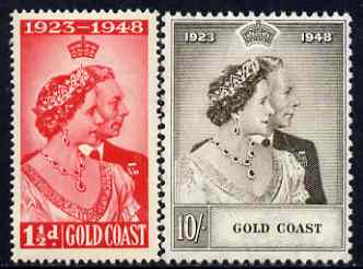 Gold Coast 1948 KG6 Royal Silver Wedding set of 2 mounted mint SG 147-48, stamps on royalty, stamps on silver wedding, stamps on  kg6 , stamps on 