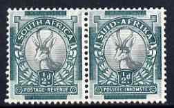 South Africa 1933-48 Springbok 1/2d P13.5 x 14 wmk inverted mounted mint horiz pair SG54b, stamps on 