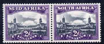 South Africa 1945-46 Union Buildings 2d slate & violet horiz pair mounted mint SG107, stamps on 