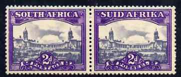 South Africa 1945-46 Union Buildings 2d slate & br violet horiz pair unmounted mint SG107a, stamps on 