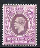 Somaliland 1921 KG5 2a dull & br purple Script mtd mint SG75, stamps on , stamps on  kg5 , stamps on 