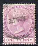 St Christopher 1870-79 QV Crown CC 1d magenta P14 used (one shortish perf) SG6, stamps on , stamps on  qv , stamps on 