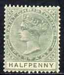 St Christopher 1882-90 QV Crown CA 1/2d blue-green mounted mint SG11, stamps on , stamps on  stamps on , stamps on  stamps on  qv , stamps on  stamps on 