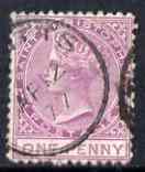 St Christopher 1870-79 QV Crown CC 1d lilac P12.5 used SG1, stamps on , stamps on  stamps on , stamps on  stamps on  qv , stamps on  stamps on 