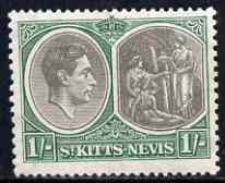 St Kitts-Nevis 1938-50 KG6 1s P13 x 12 mounted mint SG75, stamps on , stamps on  stamps on , stamps on  stamps on  kg6 , stamps on  stamps on 