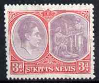 St Kitts-Nevis 1938-50 KG6 3d P13 x 12 mounted mint SG73, stamps on , stamps on  stamps on , stamps on  stamps on  kg6 , stamps on  stamps on 