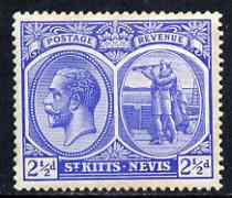 St Kitts-Nevis 1921-29 KG5 Script CA Columbus 2.5d bright blue unmounted mint SG42, stamps on , stamps on  stamps on , stamps on  stamps on  kg5 , stamps on  stamps on columbus, stamps on  stamps on explorers