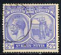 St Kitts-Nevis 1921-29 KG5 Script CA Columbus 2.5d blue used SG42/4, stamps on , stamps on  stamps on , stamps on  stamps on  kg5 , stamps on  stamps on columbus, stamps on  stamps on explorers