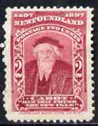 Newfoundland 1897 400th Anniversary John Cabot 2c mounted mint SG67, stamps on , stamps on  stamps on newfoundland 1897 400th anniversary john cabot 2c mounted mint sg67