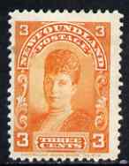 Newfoundland 1897-1918 Queen Alexandra 3c mounted mint SG88, stamps on , stamps on  stamps on newfoundland 1897-1918 queen alexandra 3c mounted mint sg88