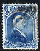 Newfoundland 1868-73 Queen Victoria 3c blue used SG37, stamps on 
