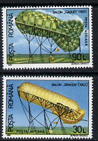 Rumania 1993 Air Balloons set of 2, Mi 4863-64 unmounted mint, stamps on , stamps on  stamps on aviation    balloons