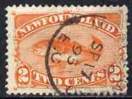 Newfoundland 1887-88 Atlantic Cod 2c orange used SG51, stamps on 