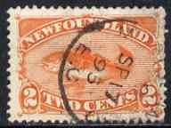 Newfoundland 1887-88 Atlantic Cod 2c orange used SG51, stamps on , stamps on  stamps on newfoundland 1887-88 atlantic cod 2c orange used sg51