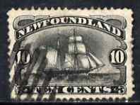 Newfoundland 1887-88 Brigantine 10c black used SG54, stamps on , stamps on  stamps on newfoundland 1887-88 brigantine 10c black used sg54