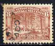 Newfoundland 1897 400th Anniversary Logging 6c red-brown used SG71, stamps on 