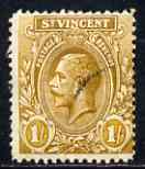 St Vincent 1913-17 KG5 1s bistre MCA used SG117, stamps on , stamps on  kg5 , stamps on 
