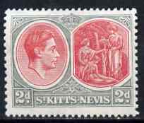 St Kitts-Nevis 1938-50 KG6 2d P13 x 12 mounted mint SG71, stamps on , stamps on  kg6 , stamps on 