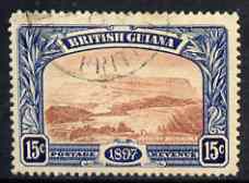 British Guiana 1898 QV Jubilee 15c red-brown & blue used but sl staining SG221, stamps on , stamps on  qv , stamps on 