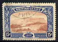 British Guiana 1898 QV Jubilee 15c red-brown & blue used but sl staining SG221, stamps on , stamps on  stamps on , stamps on  stamps on  qv , stamps on  stamps on 