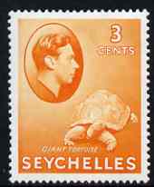 Seychelles 1938-49 KG6 Tortoise 3c orange mtd mint SG136a, stamps on , stamps on  kg6 , stamps on 