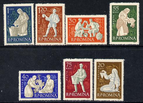 Rumania 1960 Rumanian Vineyards perf set of 7 unmounted mint, SG02803-09, Mi 1934-40, stamps on drink, stamps on wine, stamps on alcohol