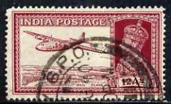 India 1937-40 KG6 12a lake used SG258, stamps on , stamps on  stamps on , stamps on  stamps on  kg6 , stamps on  stamps on 