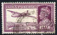 India 1940-43 KG6 14a purple used SG 277, stamps on , stamps on  kg6 , stamps on 
