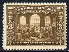 Canada 1917 50th Anniversary of Confederation 3c brown mtd mint SG244/5, stamps on , stamps on  stamps on canada 1917 50th anniversary of confederation 3c brown mtd mint sg244/5