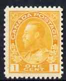 Canada 1922-31 KG5 1c chrome-yellow Die I fine mtd mint SG 246, stamps on , stamps on  kg5 , stamps on 