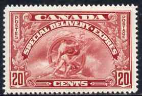 Canada 1935 Special Delivery 20c scarlet mtd mint SG S8, stamps on , stamps on  stamps on canada 1935 special delivery 20c scarlet mtd mint sg s8