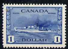 Canada 1942-48 KG6 War Effort $1 Destroyer mtd mint SG 388, stamps on , stamps on  kg6 , stamps on 