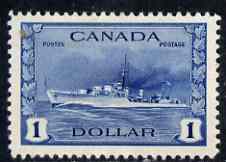 Canada 1942-48 KG6 War Effort $1 Destroyer mtd mint SG 388, stamps on , stamps on  kg6 , stamps on 