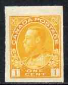 Canada 1922-31 KG5 1c chrome-yellow imperf single with large top margin mtd mint as SG259, stamps on , stamps on  kg5 , stamps on 