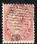 Quebec 1859 1c pale rose fine used SG29, stamps on 