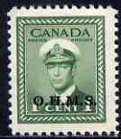 Canada 1949 KG6 Official 1c green optd OHMS mtd mint SG O162, stamps on , stamps on  kg6 , stamps on 
