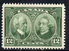 Canada 1927 Historical Issue 12c green mounted mint but light crease SG272, stamps on , stamps on  stamps on canada 1927 historical issue 12c green mounted mint but light crease sg272