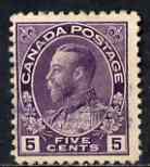 Canada 1922-31 KG5 5c violet used SG 250, stamps on , stamps on  kg5 , stamps on 