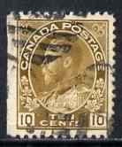 Canada 1922-31 KG5 10c bistre-brown used str edge at left SG 254, stamps on , stamps on  kg5 , stamps on 