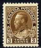 Canada 1911-22 KG5 3c brown mtd mint SG 204/5, stamps on , stamps on  kg5 , stamps on 