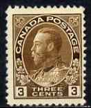 Canada 1911-22 KG5 3c brown mtd mint SG 204/5, stamps on , stamps on  kg5 , stamps on 