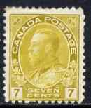 Canada 1911-22 KG5 7c yellow-ochre mtd mint SG 209, stamps on , stamps on  stamps on , stamps on  stamps on  kg5 , stamps on  stamps on 