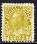 Canada 1911-22 KG5 7c yellow-ochre mtd mint SG 209, stamps on , stamps on  stamps on , stamps on  stamps on  kg5 , stamps on  stamps on 