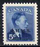 Canada 1949-50 KG6 Official 5c blue opt'd OHMS unmounted mint SG O176, stamps on , stamps on  kg6 , stamps on 