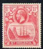 St Helena 1922-37 KG5 Badge Script 1.5d rose-red single with variety 'Left frame broken at top', (stamp 6) mtd mint SG 99var, stamps on , stamps on  stamps on , stamps on  stamps on  kg5 , stamps on  stamps on ships, stamps on  stamps on 