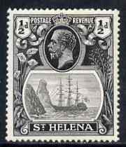 St Helena 1922-37 KG5 Badge Script 1/2d single with variety 'Zig-zag flaw in water behind stern' (stamp 18) mtd mint SG 97var, stamps on , stamps on  stamps on , stamps on  stamps on  kg5 , stamps on  stamps on ships, stamps on  stamps on 