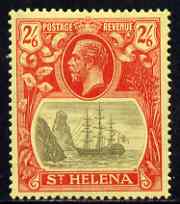 St Helena 1922-37 KG5 Badge Script 2s6d single with variety Bottom vignette frame line broken twice (stamp 24) mtd mint SG 109var, stamps on , stamps on  kg5 , stamps on ships, stamps on 