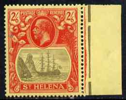 St Helena 1922-37 KG5 Badge Script 2s6d marginal single with variety 'Bottom vignette frame line broken twice' (stamp 24) mtd mint SG 109var, stamps on , stamps on  stamps on , stamps on  stamps on  kg5 , stamps on  stamps on ships, stamps on  stamps on 